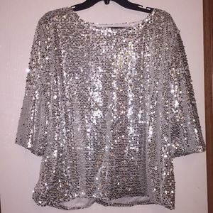 Silver sequin top